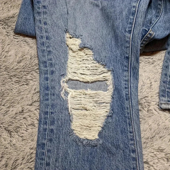 SLVRLAKE Roxy Jeans After The Storm Mid Rise Slim Ripped Cotton Blue Size 29 - Picture 10 of 13
